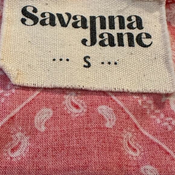 SAVANNA JANE BOHO EMBROIDERED TOP BELL SLEEVES RAYON V NECK SMALL ALL SEASONS - Picture 6 of 14